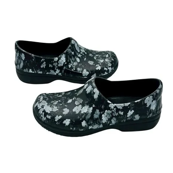 CROCS Neria Pro II Graphic Clogs Floral Flowers 205385 Womens Size 9 Black Gray - Picture 2 of 8